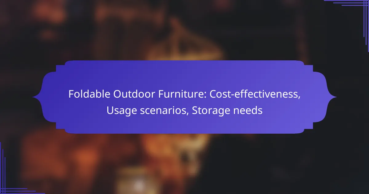 Foldable Outdoor Furniture: Cost-effectiveness, Usage scenarios, Storage needs