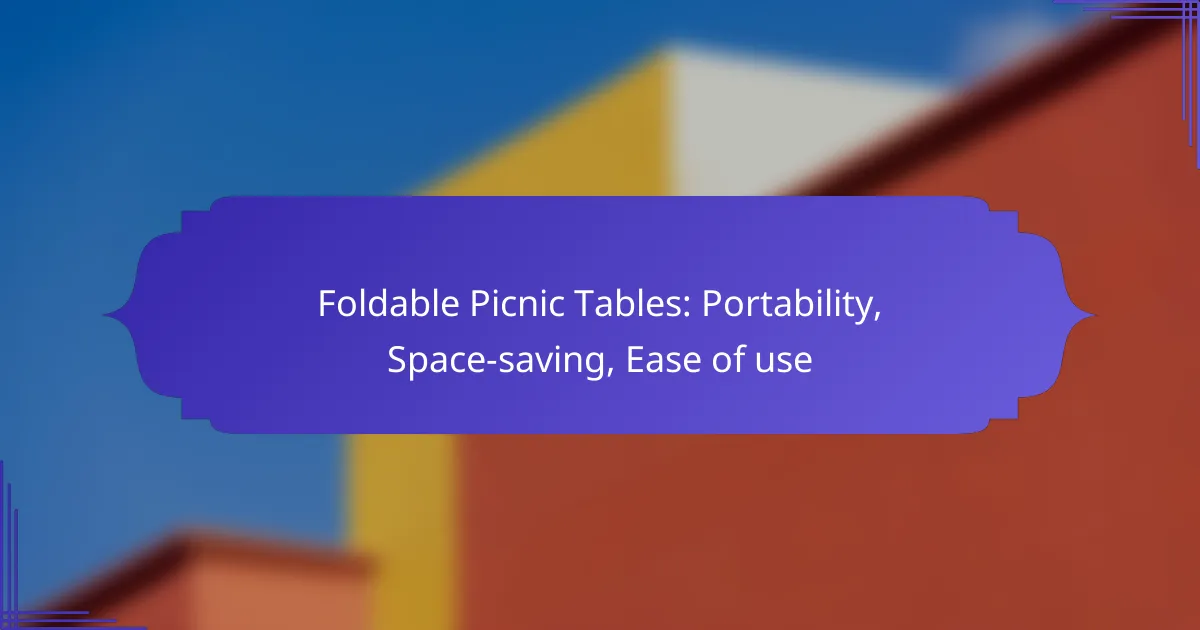 Foldable Picnic Tables: Portability, Space-saving, Ease of use