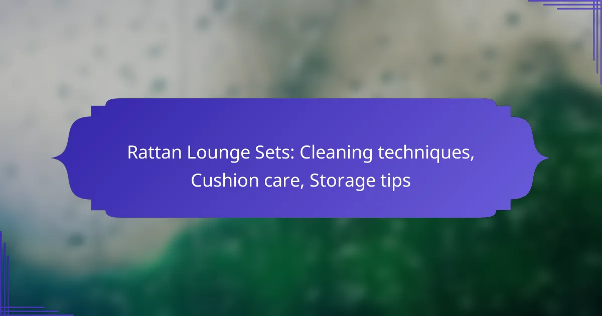Rattan Lounge Sets: Cleaning techniques, Cushion care, Storage tips