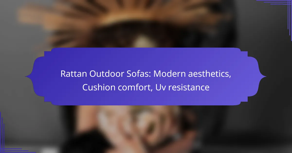 Rattan Outdoor Sofas: Modern aesthetics, Cushion comfort, Uv resistance
