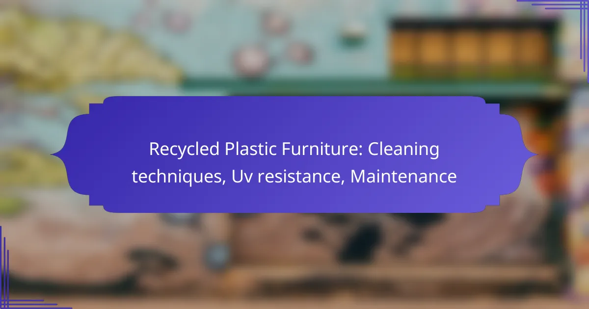 Recycled Plastic Furniture: Cleaning techniques, Uv resistance, Maintenance