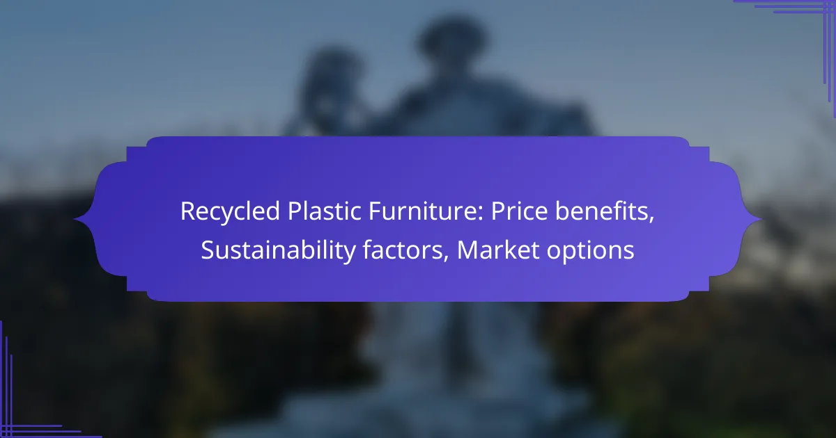 Recycled Plastic Furniture: Price benefits, Sustainability factors, Market options