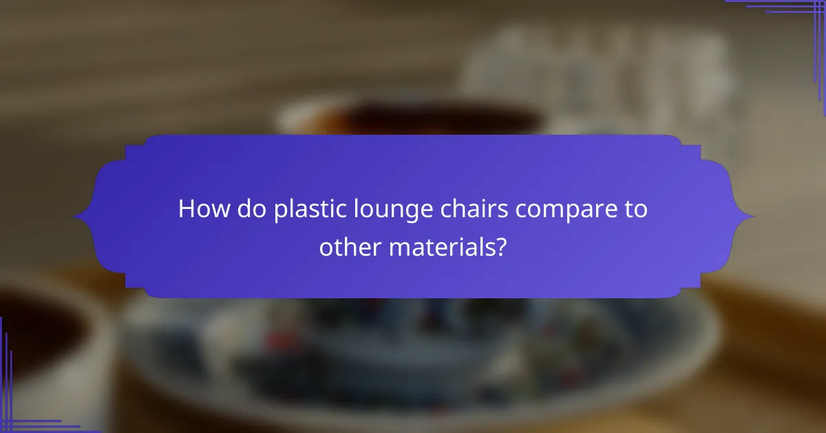 How do plastic lounge chairs compare to other materials?