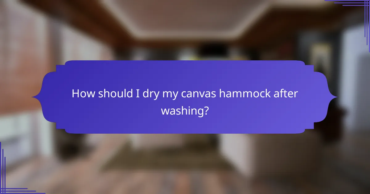 How should I dry my canvas hammock after washing?