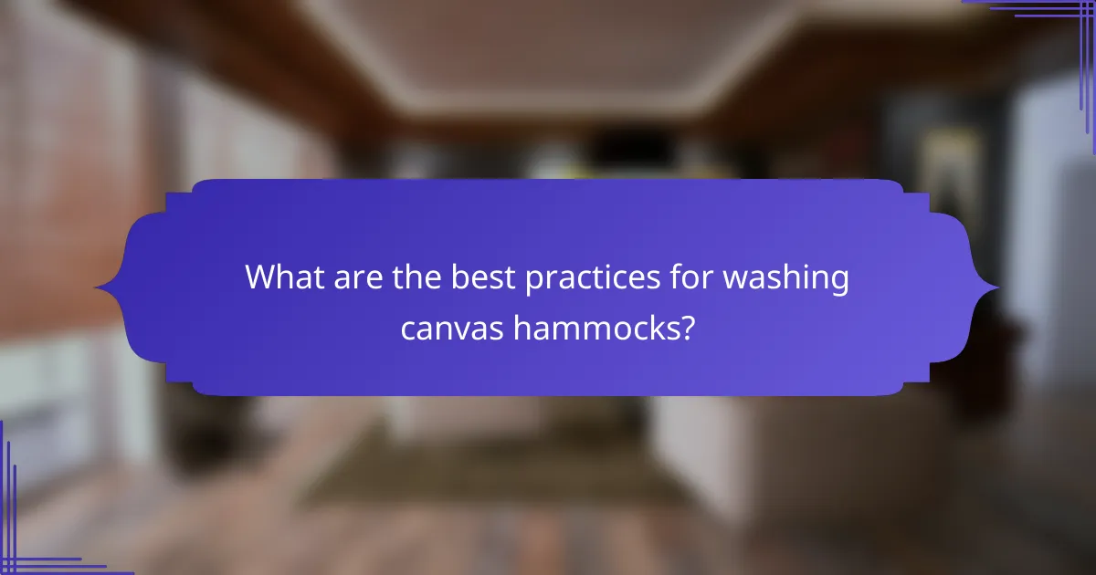What are the best practices for washing canvas hammocks?