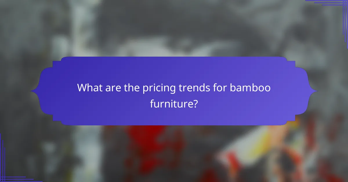 What are the pricing trends for bamboo furniture?